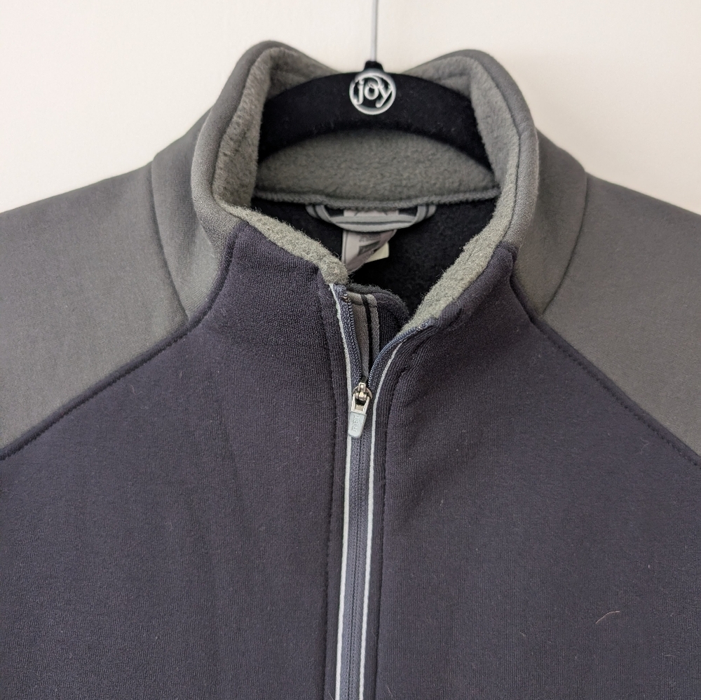 REI Men's 1/2 Zip Fleece Pullover Jacket Black Gray Size M - Picture 2 of 8
